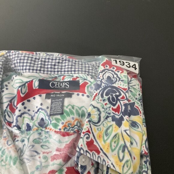 Champs Shirt Women XL Multicolor Paisley Button Up No Iron 3/4‎ Sleeve Classic - Picture 13 of 13